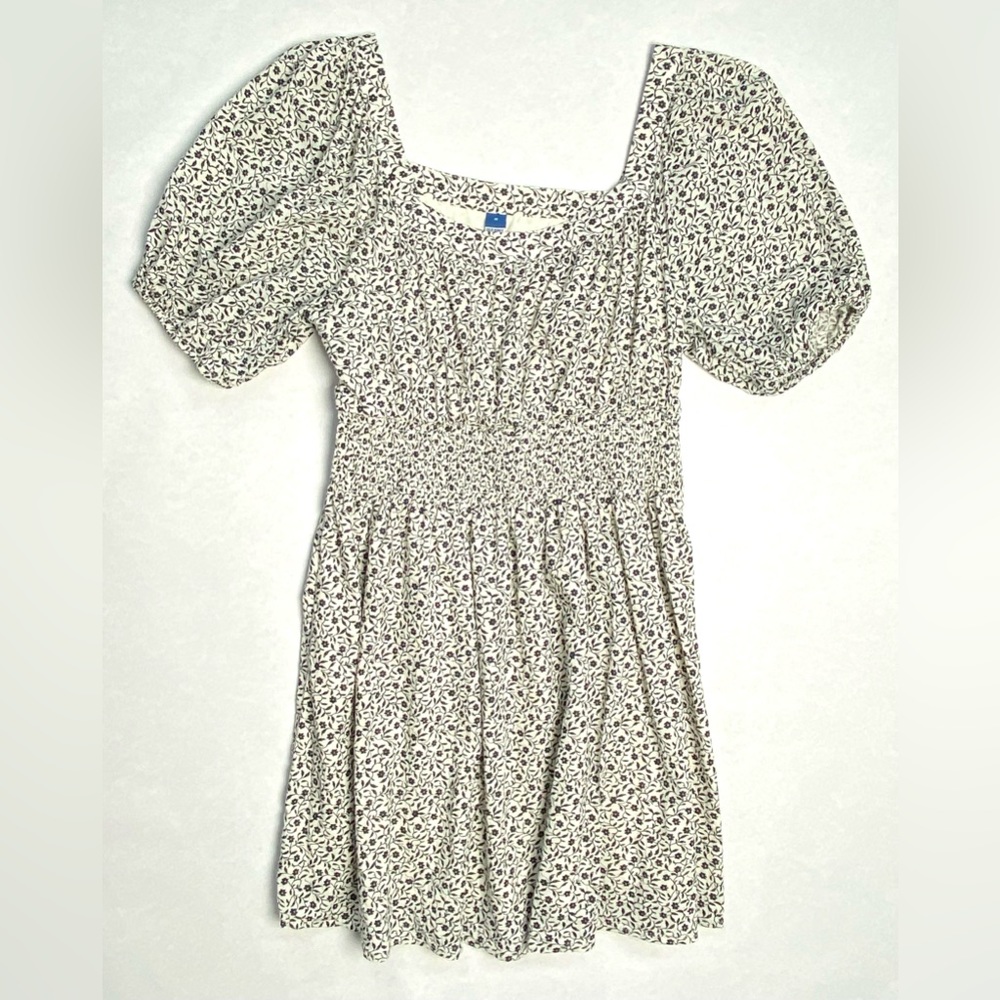 Old Navy Women's Floral Waist-Defined Puff-Sleeve Smocked Mini Dress Size M